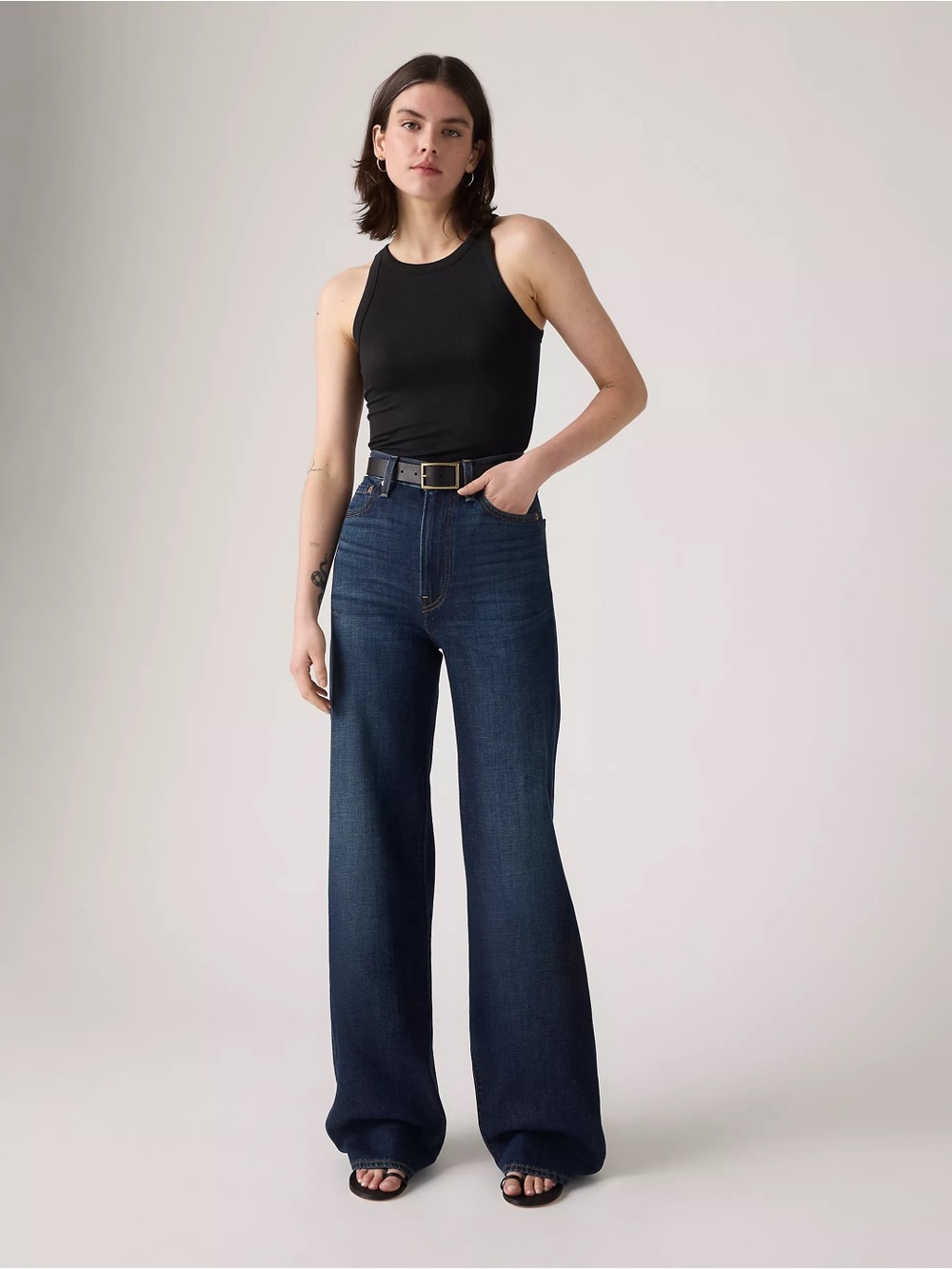 Levi's Ribcage Wide-leg Linen+ Denim Women's Jeans Size 27